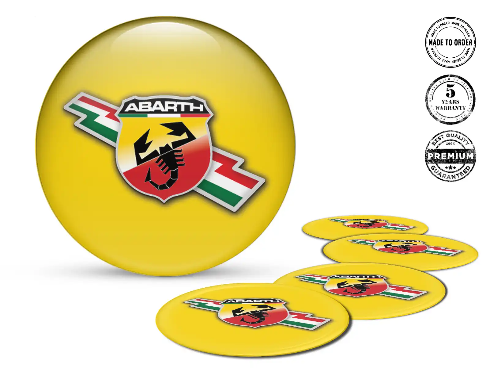 Fiat Abarth Édition Décalque Roue Style Bombé Haute Qualité